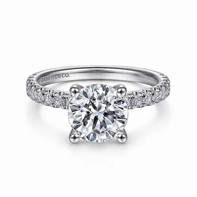14K White Gold 'Amira' Round Diamond Engagement Ring