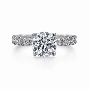 14K White Gold 'Avery' Classic Round Diamond Engagement Ring