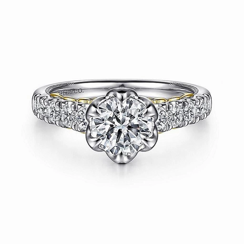 14K White Gold 'Basia' Classic Round Diamond Engagement Ring
