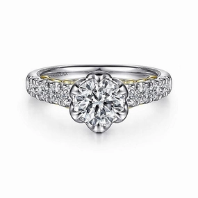 14K White Gold 'Basia' Classic Round Diamond Engagement Ring