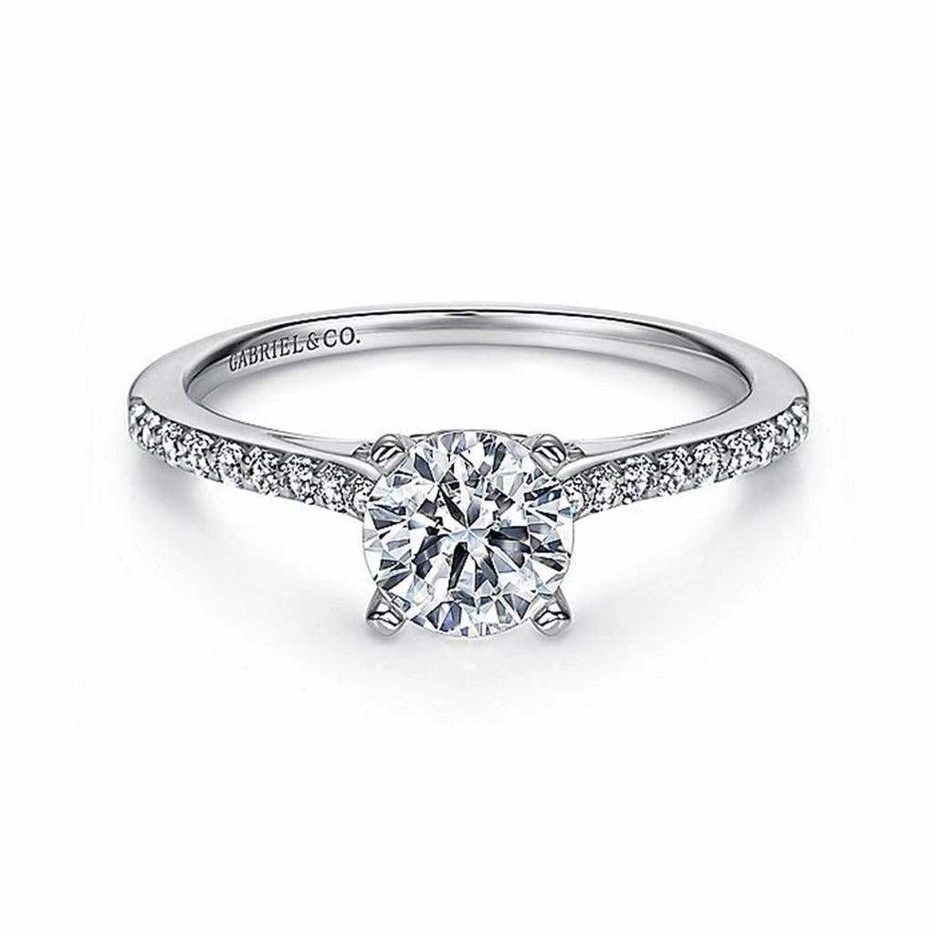 14K White Gold 'Jocelyn' Classic Round Diamond Engagement Ring