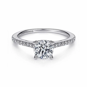 14K White Gold 'Jocelyn' Classic Round Diamond Engagement Ring