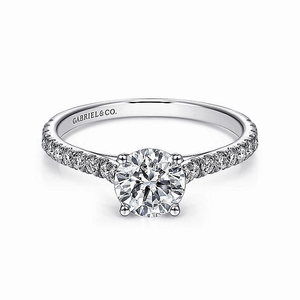 14K White Gold 'Josephine' Diamond Engagement Ring