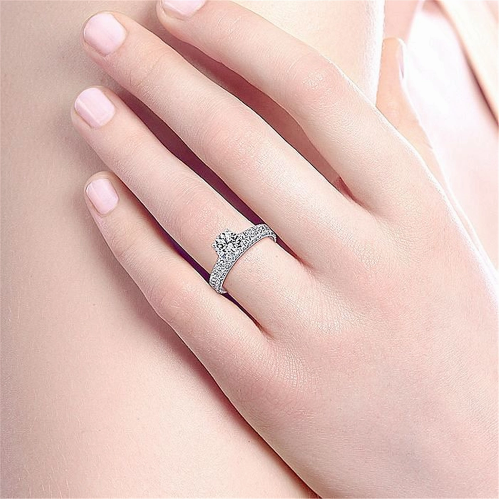 14K White Gold 'Josephine' Diamond Engagement Ring