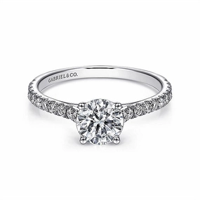 14K White Gold 'Josephine' Diamond Engagement Ring