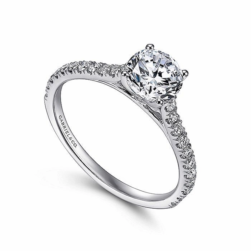 14K White Gold 'Josephine' Diamond Engagement Ring