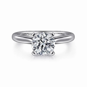 14K White Gold 'Lauren' Round Diamond Engagement Ring