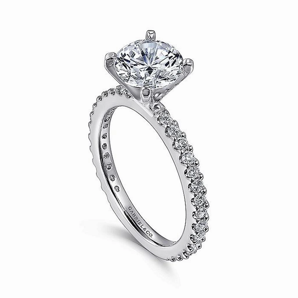 14K White Gold 'Logan' Classic Round Diamond Engagement Ring