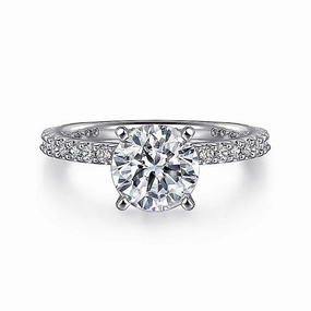 14K White Gold 'Logan' Classic Round Diamond Engagement Ring