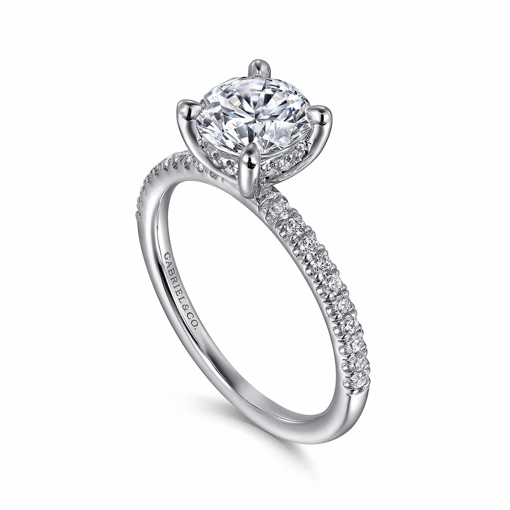 14K White Gold 'Stasia' Classic Round Diamond Engagement Ring