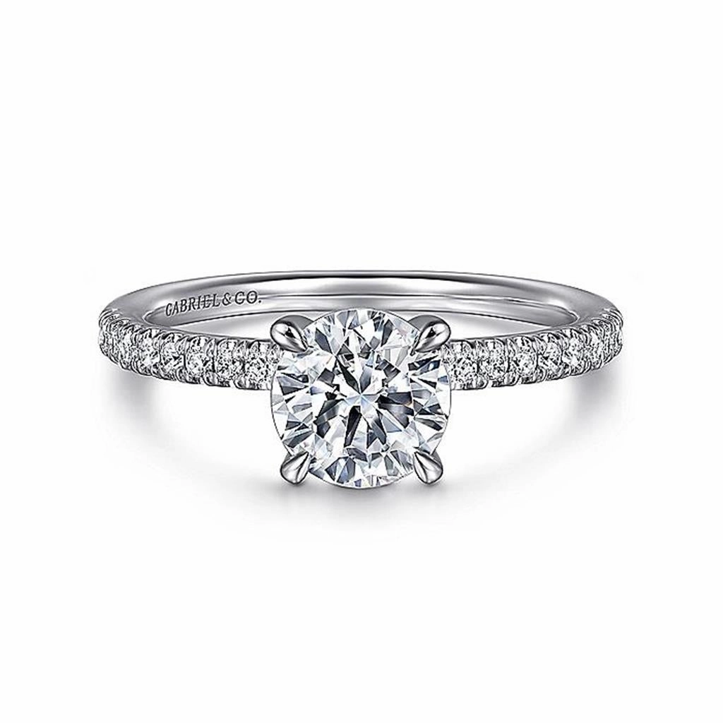 14K White Gold 'Stasia' Classic Round Diamond Engagement Ring