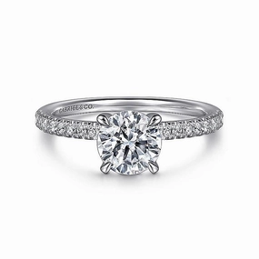 14K White Gold 'Stasia' Classic Round Diamond Engagement Ring