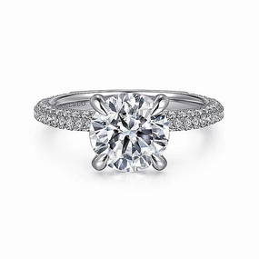 14K White Gold 'Xenia' Round Diamond Engagement Ring