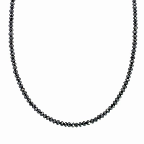 14K White Gold Beaded Diamond Necklace