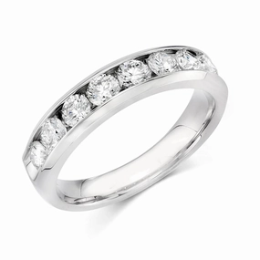 14K White Gold Channel Set Diamond Band