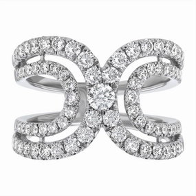 14K White Gold Contemporary Diamond Ring