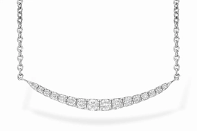 14K White Gold Diamond Bar Necklace