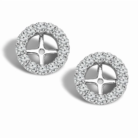 14K White Gold Diamond Earring Jackets
