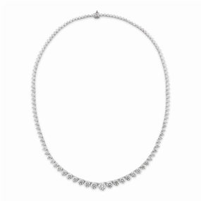14K White Gold Diamond Riviera Necklace