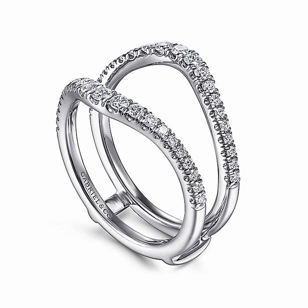14K White Gold Enhancer Natural Diamonds Band