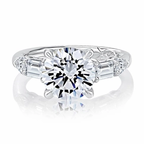 14K White Gold Five Stone Diamond Engagement Ring