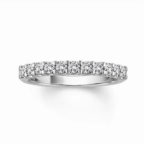 14K White Gold Half Anniversary Diamond Ring