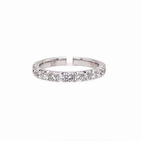 14K White Gold Half Anniversary Natural Diamonds Band