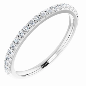 14K White Gold Half Anniversary Natural Diamonds Band