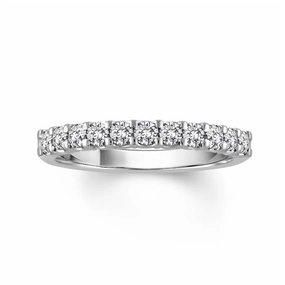 14K White Gold Half Anniversary Natural Diamonds Band