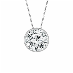 14K White Gold Lab Grown Diamonds Solitaire Pendant Necklace