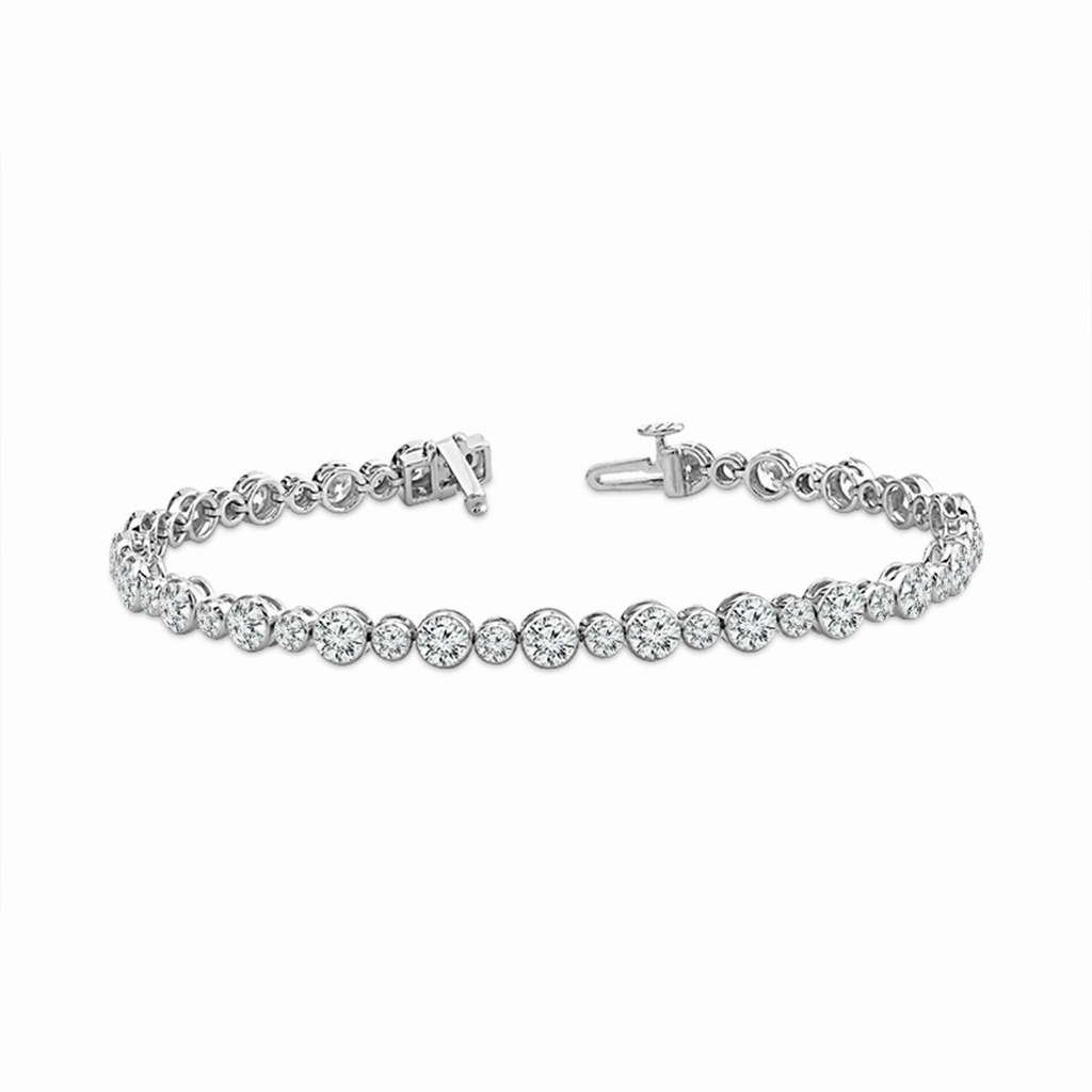 14K White Gold Lab Grown Diamonds Tennis Bracelet