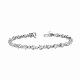 14K White Gold Lab Grown Diamonds Tennis Bracelet
