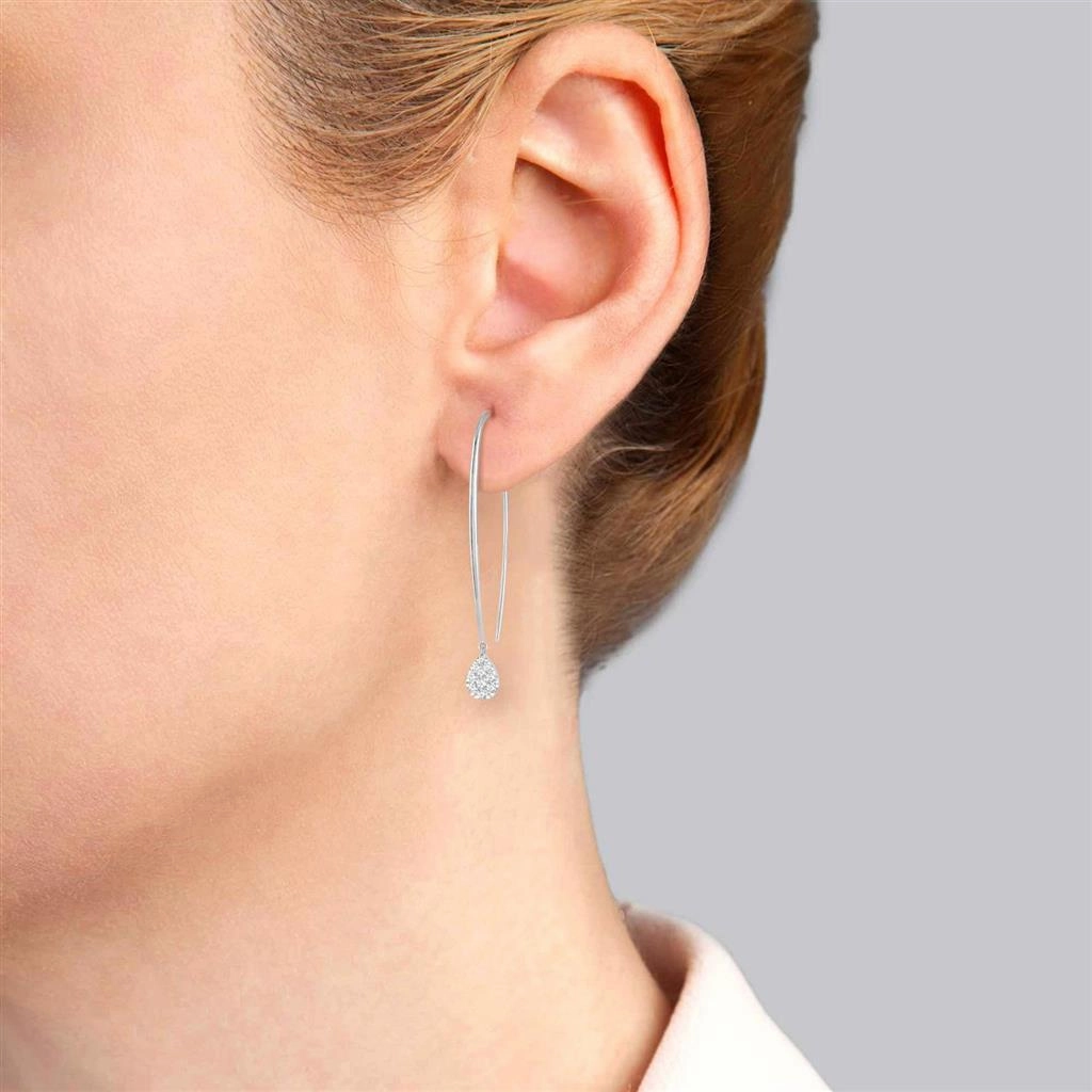 14K White Gold Lovebright Pear Shape Diamond Earrings