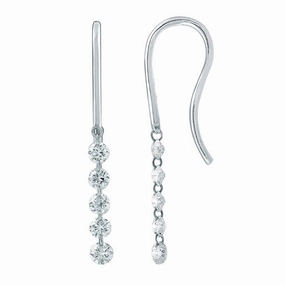 14K White Gold Naked Diamonds Drop Earrings