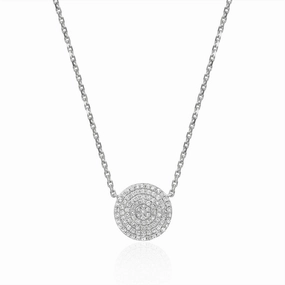 14K White Gold Natural Diamonds Contemporary Necklace