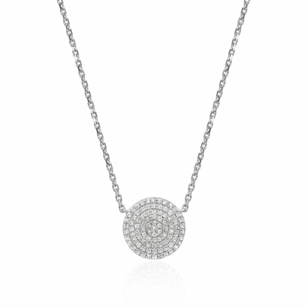 14K White Gold Natural Diamonds Contemporary Necklace