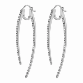 14K White Gold "Sabretooth" Inside Out Diamond Earring