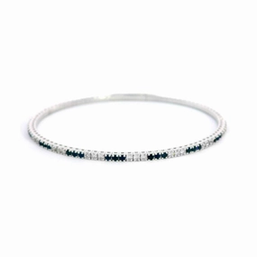 14K White Gold Sapphires Flex Bracelet
