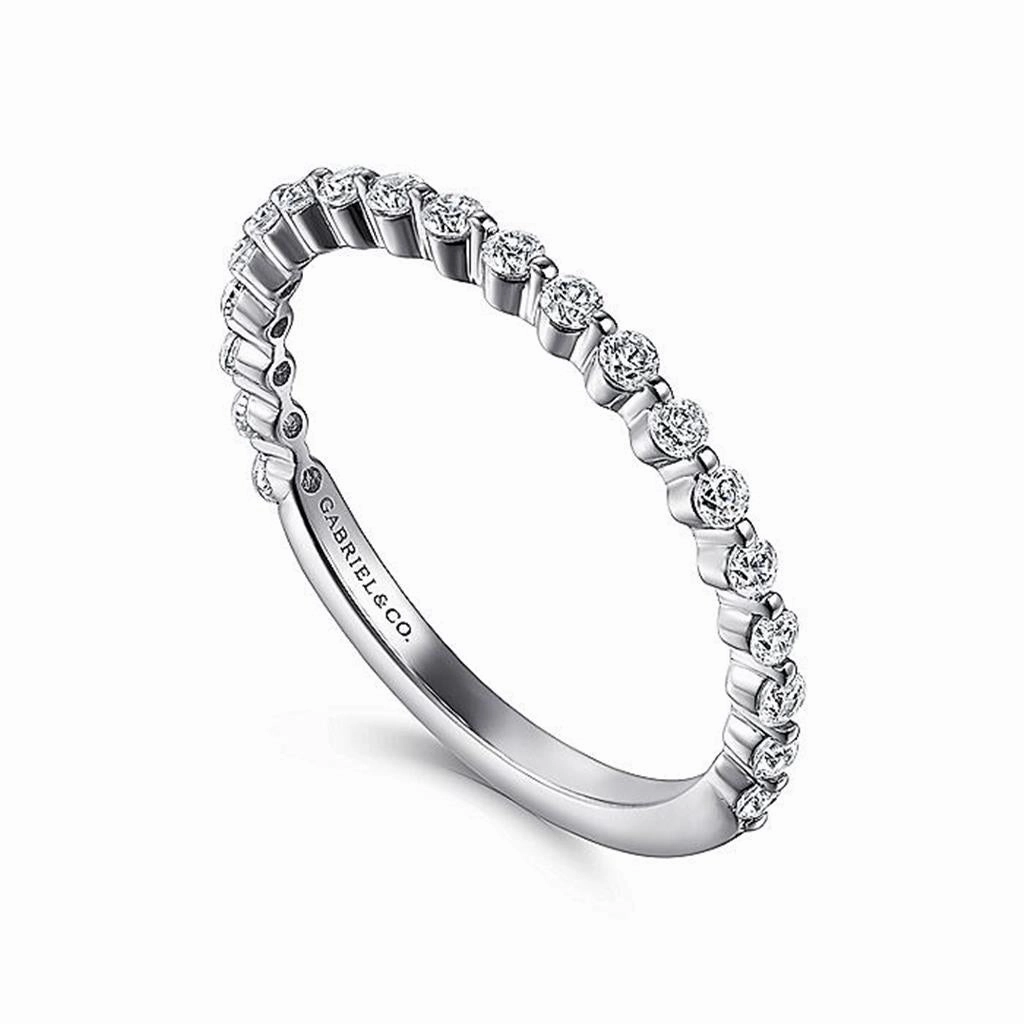 14K White Gold Single Prong Diamond Anniversary Band