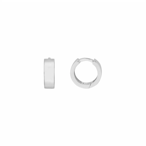 14K White Gold Small Round Hoop Earrings