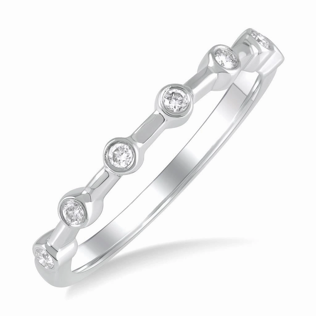 14K White Gold Stackable Natural Diamonds Ring