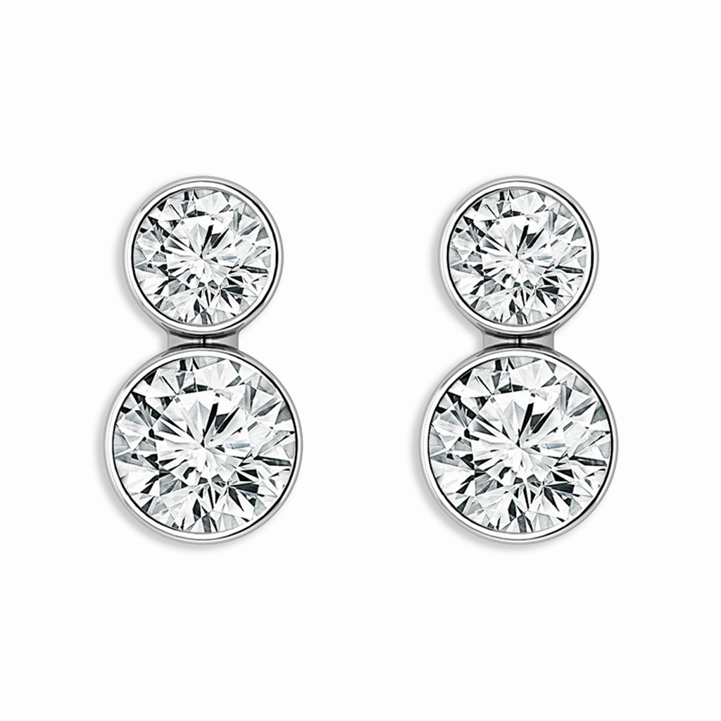 14K White Gold Stud Lab Grown Diamonds Drop Earrings