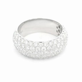 14K White Gold Wide Pav Diamond Band