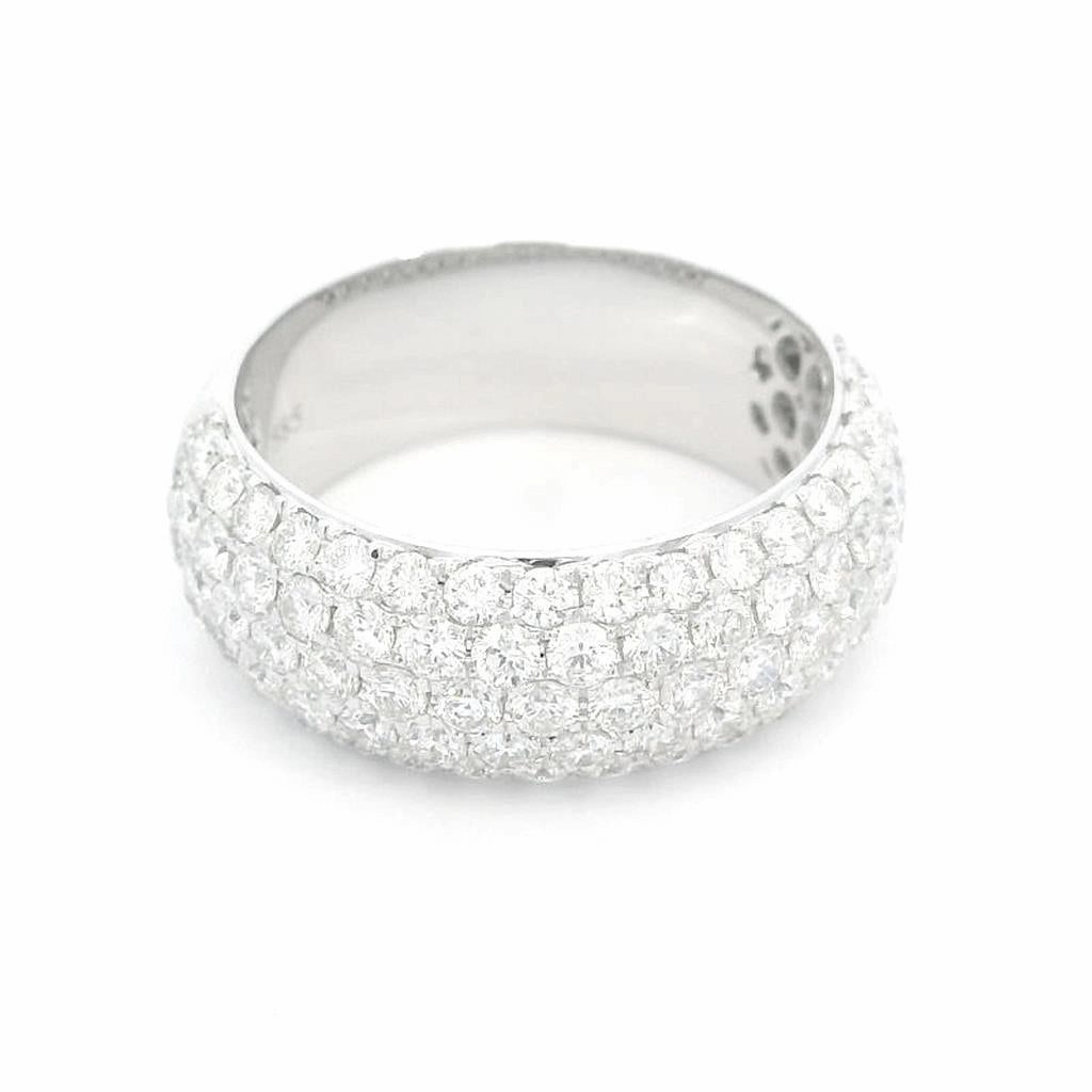 14K White Gold Wide Pav Diamond Band
