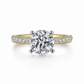14K Yellow And White Gold 'Erica' Classic Round Diamond Engagement Ring