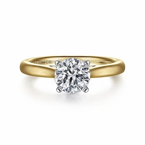 14K Yellow And White Gold 'Michelle' Round Diamond Engagement Ring