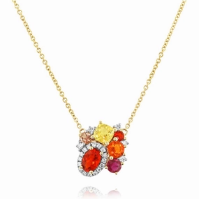 14K Yellow And White Gold 'Tesserae' Marigold Cluster Necklace