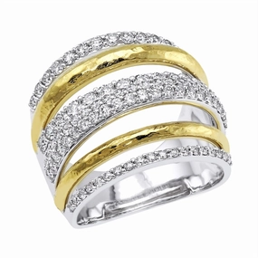 14K Yellow And White Gold Contemporary Diamond Ring