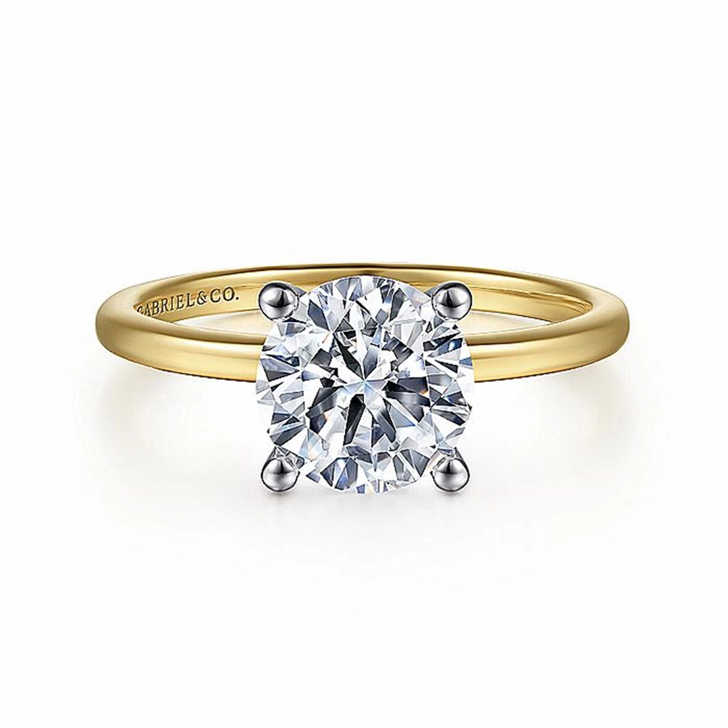 14K Yellow And White Gold Evelina Solitaire Engagement Ring