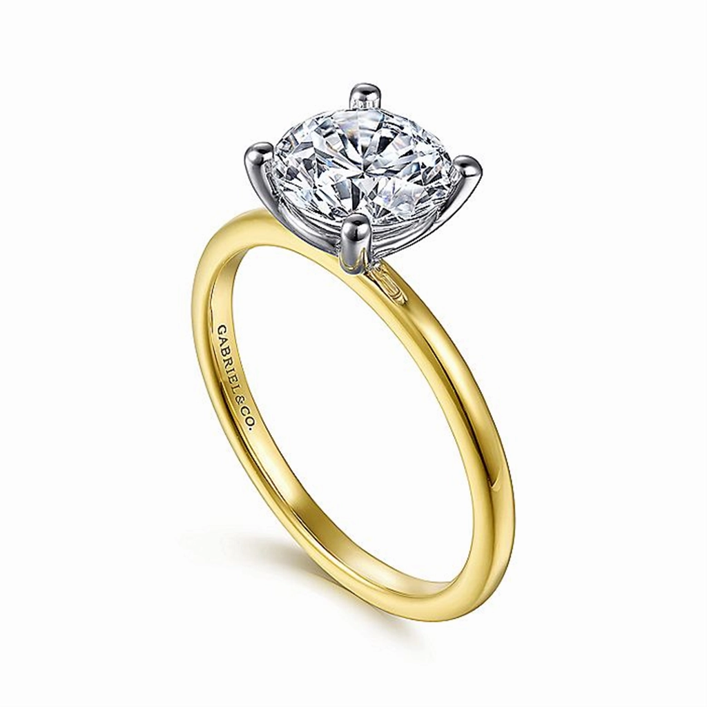 14K Yellow And White Gold Evelina Solitaire Engagement Ring